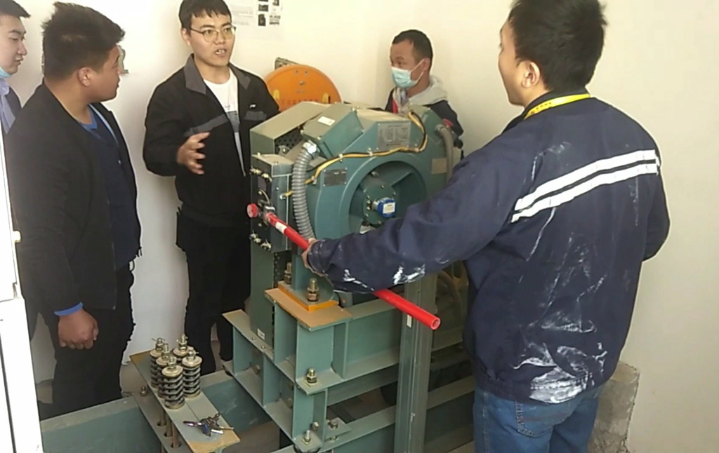 Emergency drill for an elevator accident